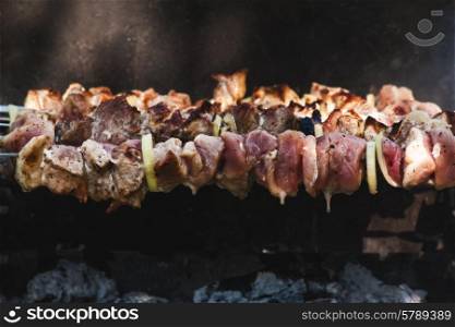 BBQ, shashlik. Abstract food gourmet backgrounds for your design