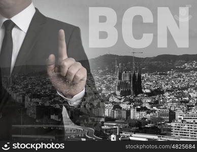 bcn skyline panorama concept background. bcn skyline panorama concept background.