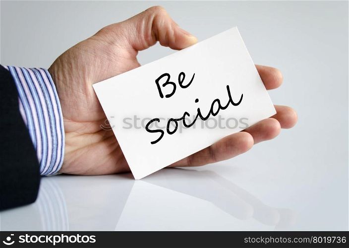 Be social text concept isolated over white background