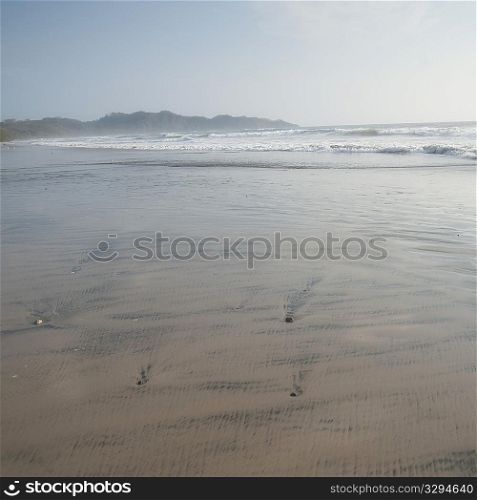 Beach along coastline in Costa Rica