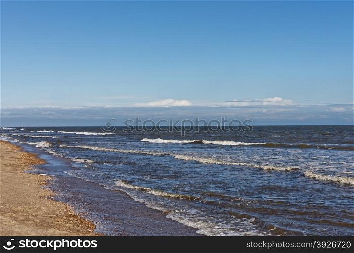 Beach and cloudscape on the East Coast of the UK. An ideal background