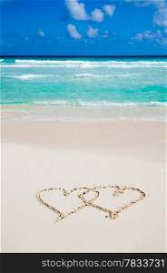 beach and love in sand