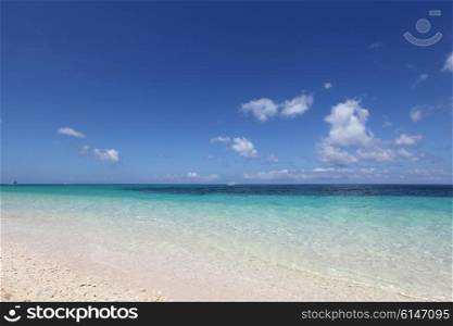 Beach and tropical sea. Beach and tropical sea of Philippines at sunny day