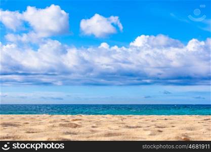 Beach and tropical sea. Beach and tropical sea under beautiful cloudy sky