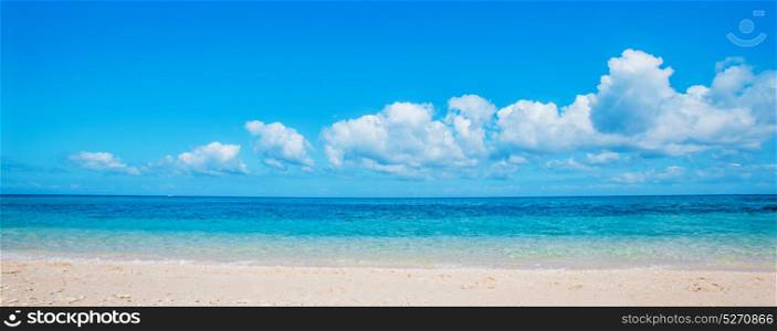 Beach and tropical sea. Beautiful landscape with white sand beach and tropical sea
