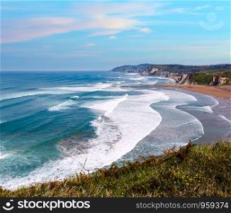 Beach Azkorri or Gorrondatxe in Getxo town, Biscay, Basque Country (Spain).