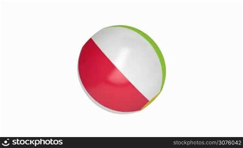 Beach ball spin on white background