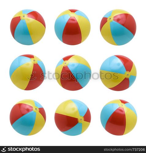 Beach balls set isolated on white background
