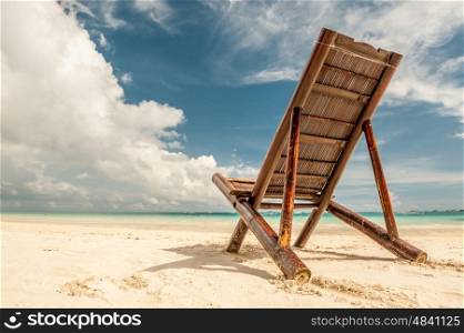 Beach chair at Boracay, Philippines.