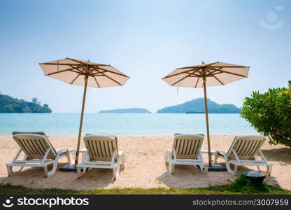 Beach chair in the Phuket Thailand beach