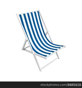 Beach chair isolated on white background with CLIPPING PATH, 3d rendering