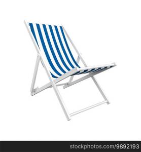 Beach chair isolated on white background with CLIPPING PATH, 3d rendering