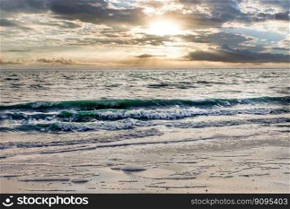 beach coast sea sunset water sand