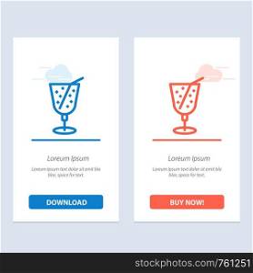Beach, Drink, Juice Blue and Red Download and Buy Now web Widget Card Template