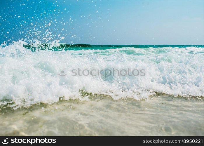 beach foam waves splash crashing
