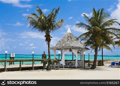 Beach hut on the beach, Cable Beach, Nassau, Bahamas