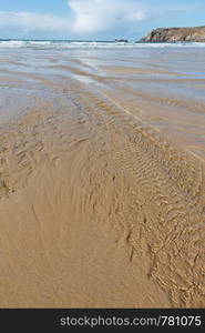 Beach in Brittany at low tide