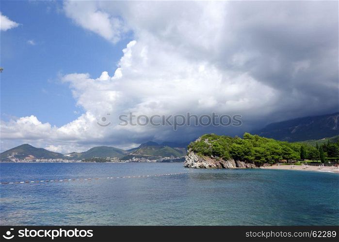 beach Milocer, Budva riviera, Montenegro