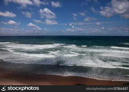 beach of Fonte da Telha in algarve, the south of portugal