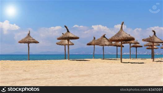 Beach of Palma de Majorque, island near Spain in Europe