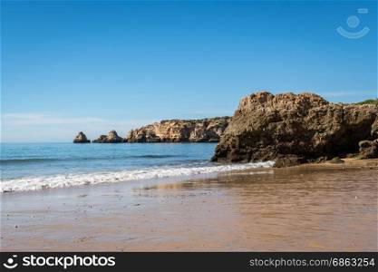 Beach of Praia da Rocha, in the Algarve, Portugal
