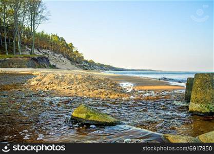beach of the Baltic Sea in Orzechowo, Poland