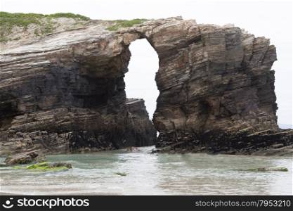 Beach of the cathedrals, located in Ribadeo, Galicia Spain