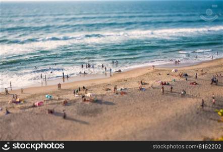 Beach on the Indian Ocean. India (tilt shift lens).