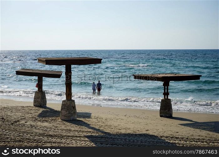 Beach on the Mediterranean coast of Israel near Caesarea