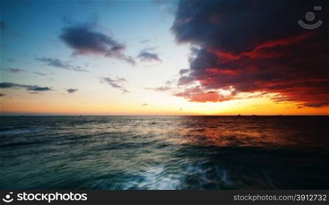 Beach Pier Sunset, seascape