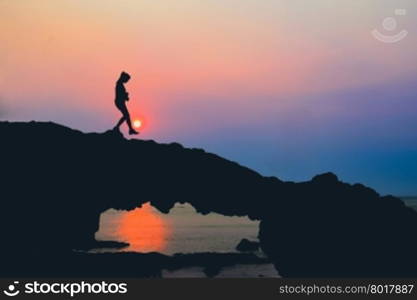 Beach Rock, Sunset on Ly Son, Vietnam