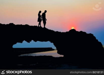 Beach Rock, Sunset on Ly Son, Vietnam