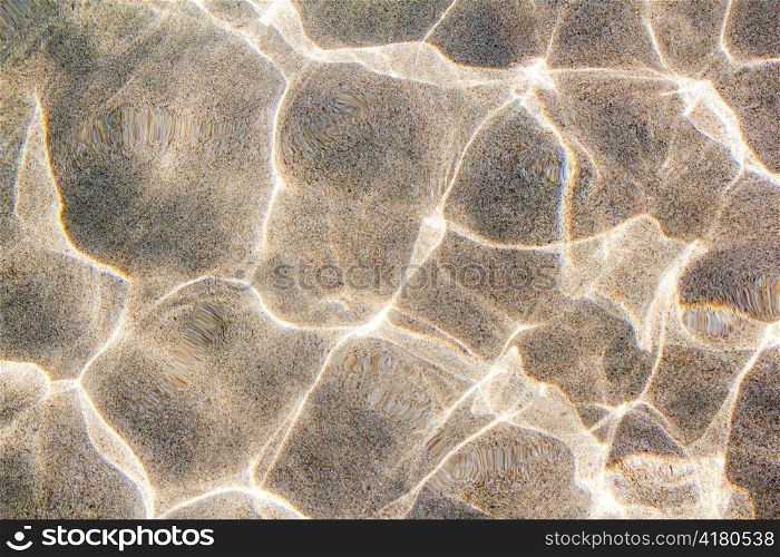 beach sand bottom ripple of water waves reflection texture
