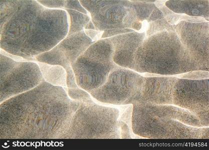 beach sand bottom ripple of water waves reflection texture