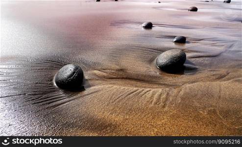 beach sand pebble stones shore