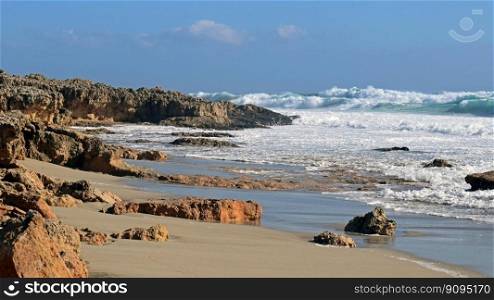 beach sand sea waves coast