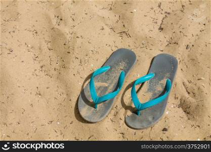 Beach Sandals on Sand background