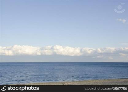 Beach sea and clouds in Japan wide angle view and landscape