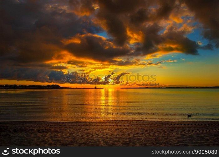 beach sea sunrise sun baltic sea