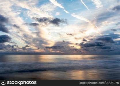 beach sea sunset shore groynes