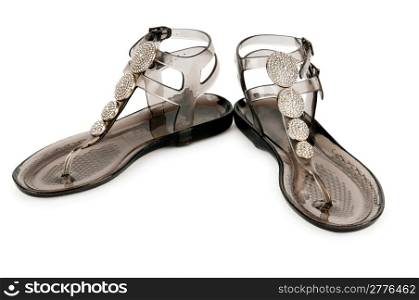Beach shoes isolated on the white background