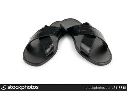 Beach shoes isolated on the white background