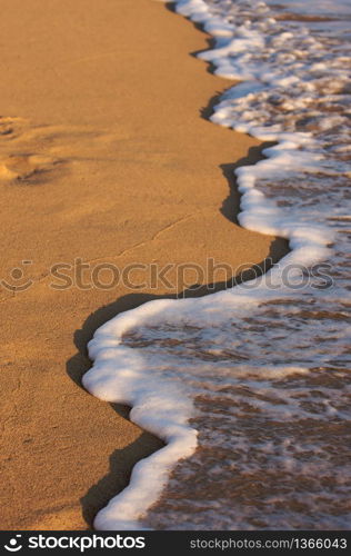 Beach Shoreline in the Early Morning Sun.. Beach Shoreline Wash