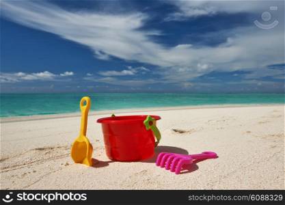 Beach toys in the sand