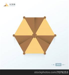beach umbrella icon origami