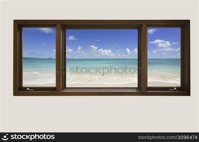 beach view out a window