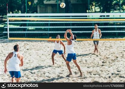 Beach Volleyball Players during Game