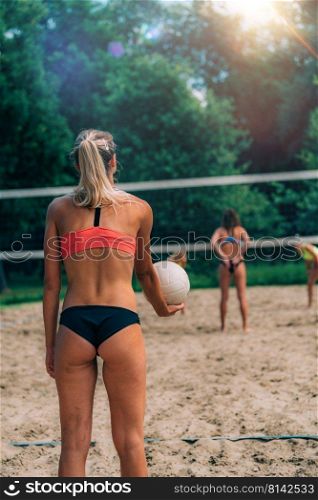 Beach Volleyball service