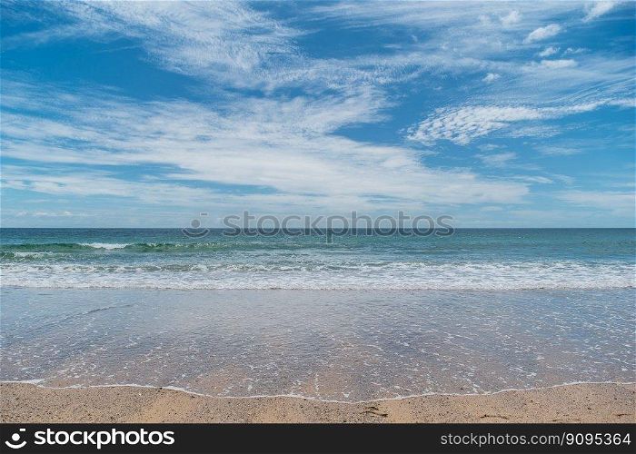 beach waves sand sea ocean sky