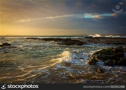 beach waves sea ocean rocky